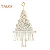 Wall Hanging Tapestry with 17 Accessories Manual Braided Bohemian Style Hollow Out Dorm Home Hotel Wall Decoration Christmas Tree Hanging Pendant