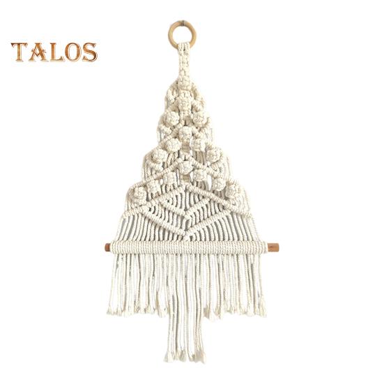 Wall Hanging Tapestry with 17 Accessories Manual Braided Bohemian Style Hollow Out Dorm Home Hotel Wall Decoration Christmas Tree Hanging Pendant