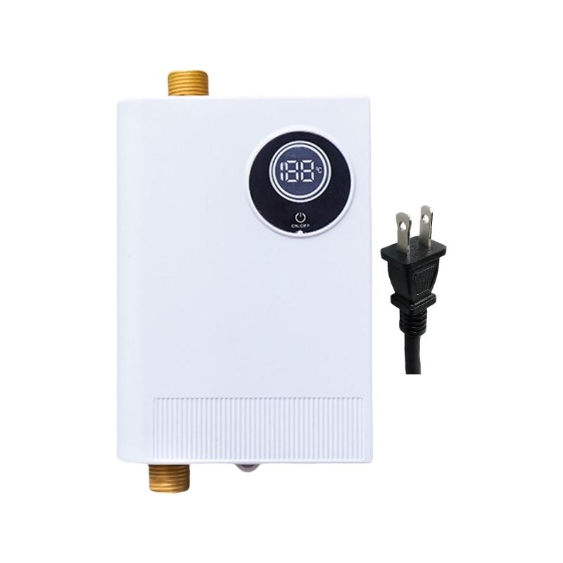 Electric Water Heater with LCD Screen Vertical Mount IPX4 Waterproof Instantaneous Water Heater For Apartments  Use белый