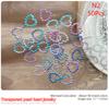 50Pcs White Purple Pink Heart Pearl Nail Decoration Hollow Charms Bulk 3D Nail Art Accessories For Women Girl Nails