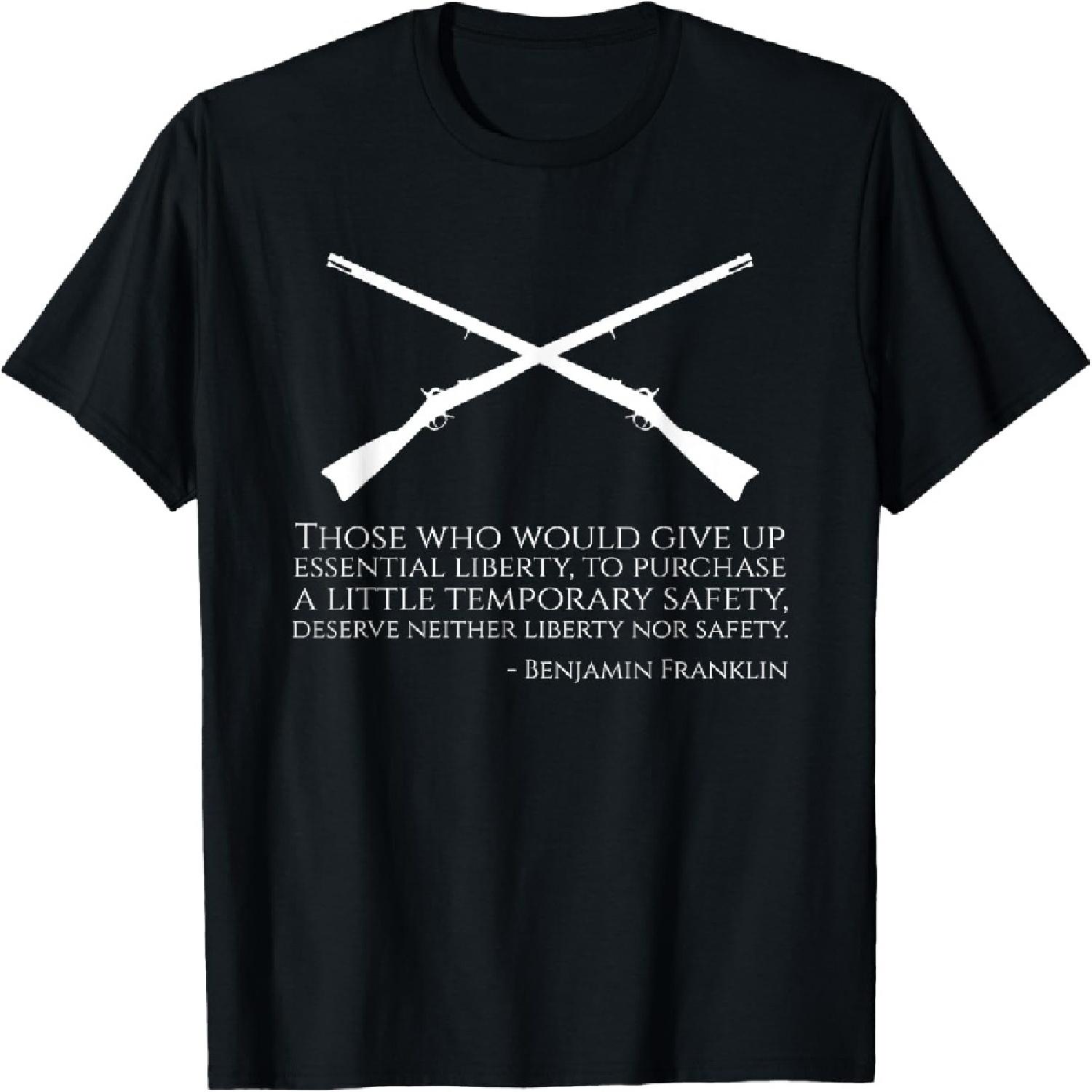 Benjamin Franklin Quote On Safety And Liberty - Libertarian T-Shirt XXXXXL разноцветный