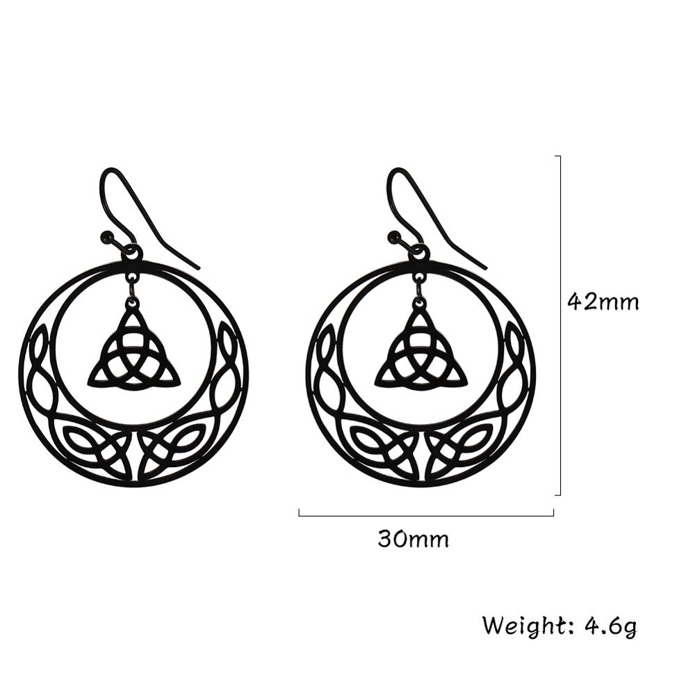 My Shape Hoop Gothic Earrings Stainless Steel Big Earring Dangle Earrings Irish Knot Women Gold Color Pendientes Gothic Jewelry