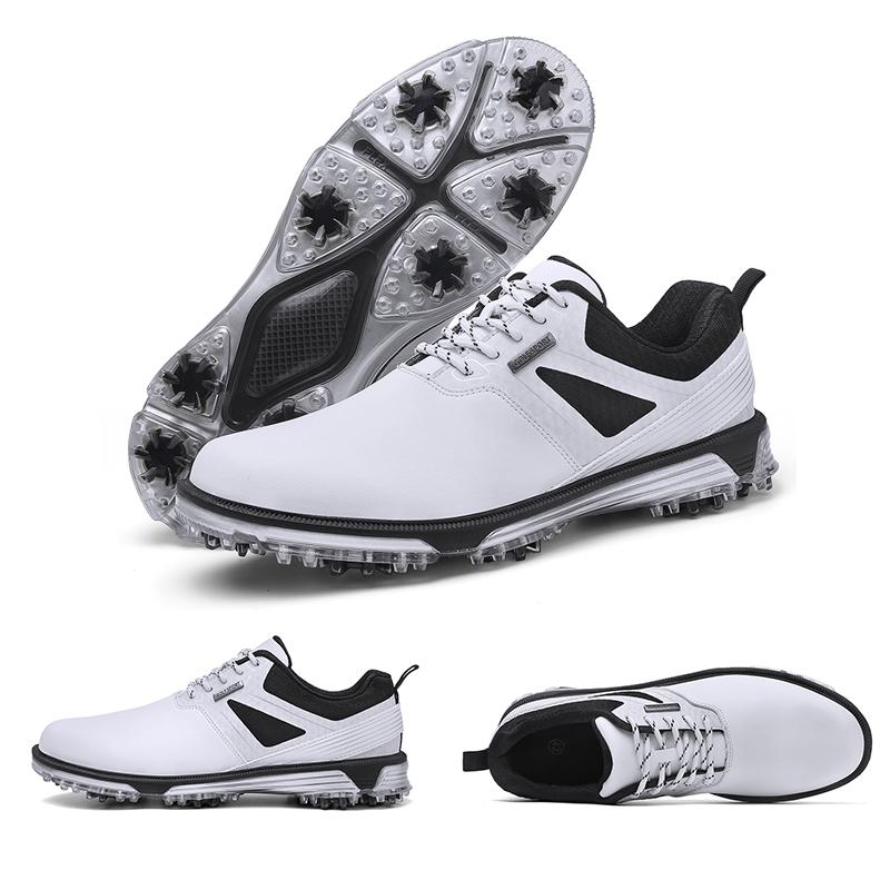 New Men's Golf Shoes Autumn/Winter Low Top Casual Sneakers Thick Base Spike Outdoor Sports Shoes Trendy Footwear