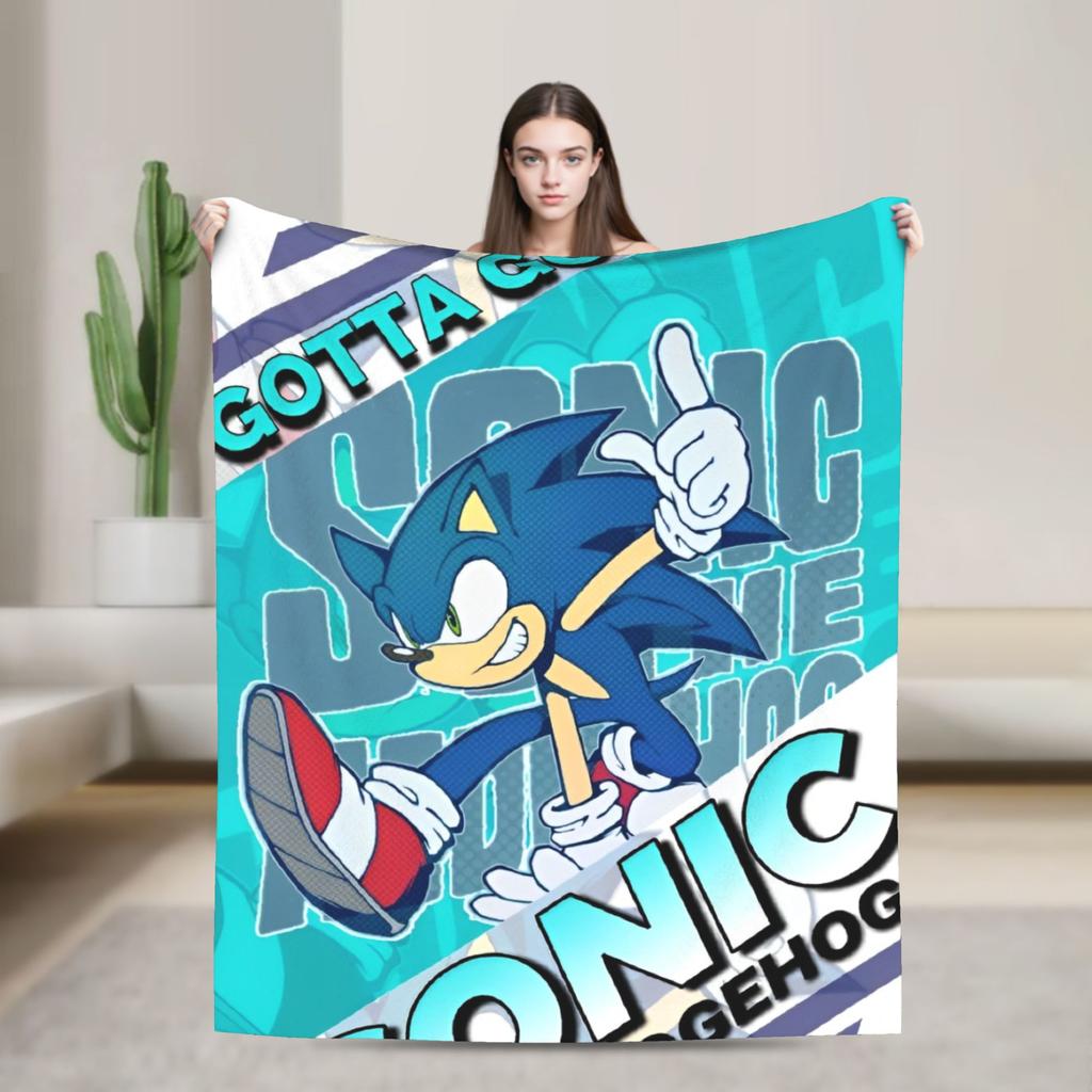 The Hedgehog Shadow Blankets Fleece Summer Air Conditioning Game Breathable Super Soft Throw Blankets for Bed Office Bedspread