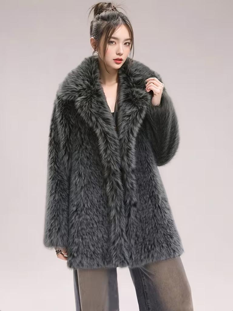 Women's toka fox fur coat women's autumn and winter new fur fur coat imitation