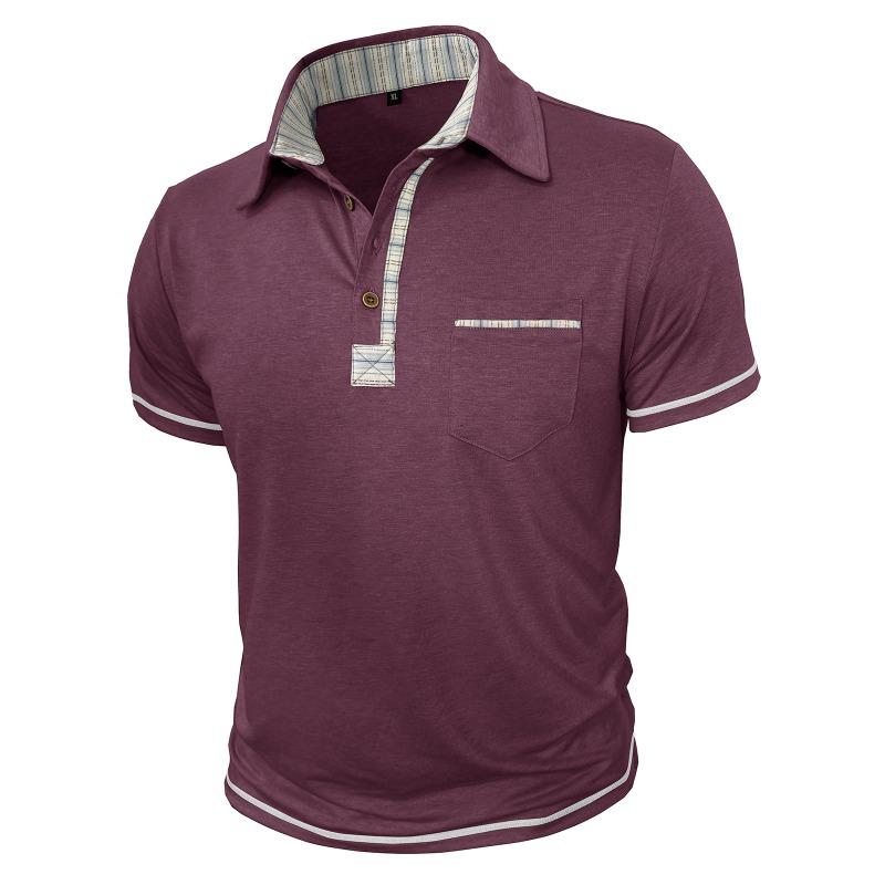 Maglietta Polo Casual da Uomo Taglie Forti con Colletto Reversibile, Maniche Corte, Tasca, Bottoni