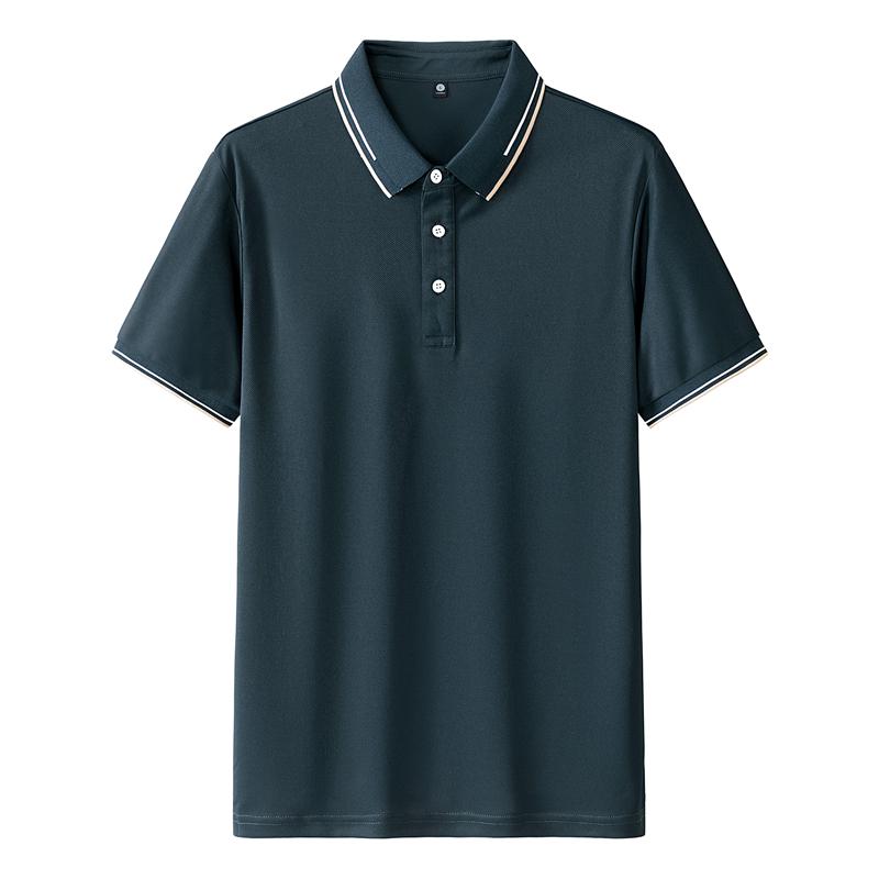 Summer Solid Color Men's Short Sleeved T-shirt Thin Business Lapel Men's Polo Shirt
