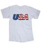 USA-logotyp vit T-shirt Amerikas flagga Patriot