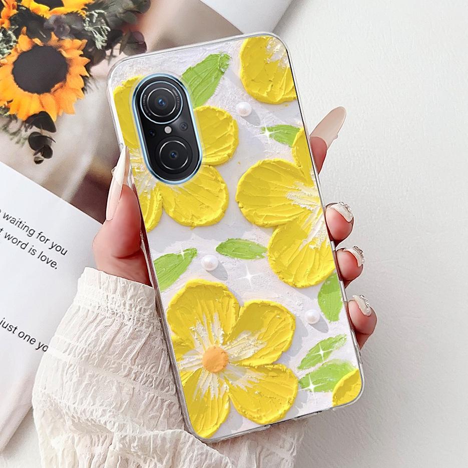 For Huawei Nova 9 SE Case Nova9 Pro Luxury Flowers Painted Cover Soft Slim Phone Case For Huawei Nova 9 Pro Nova9 SE Fundas Bags