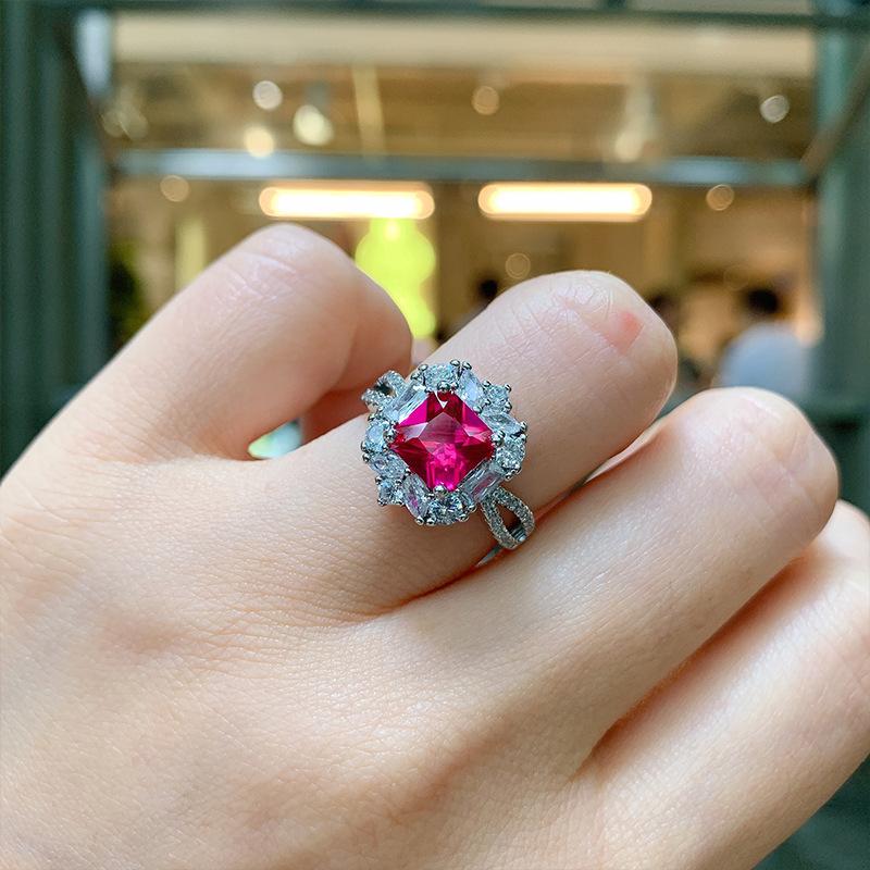 

Ювелирные изделия из красного корунда, женское кольцо с рубином, ювелирные изделия с имитацией моды