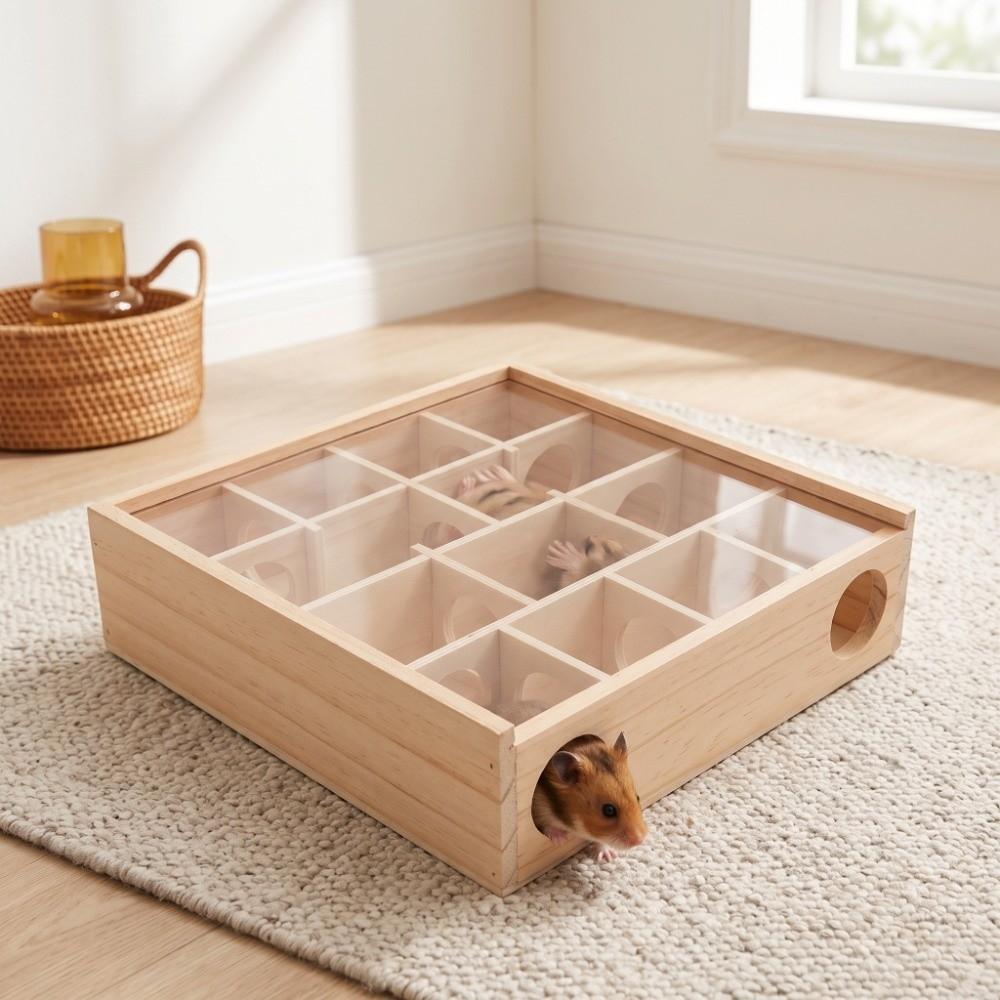 Easy Assemble Design Hamster Tunnel Maze With Glass Panel Small Pet Exploring Toy Pet Play Area