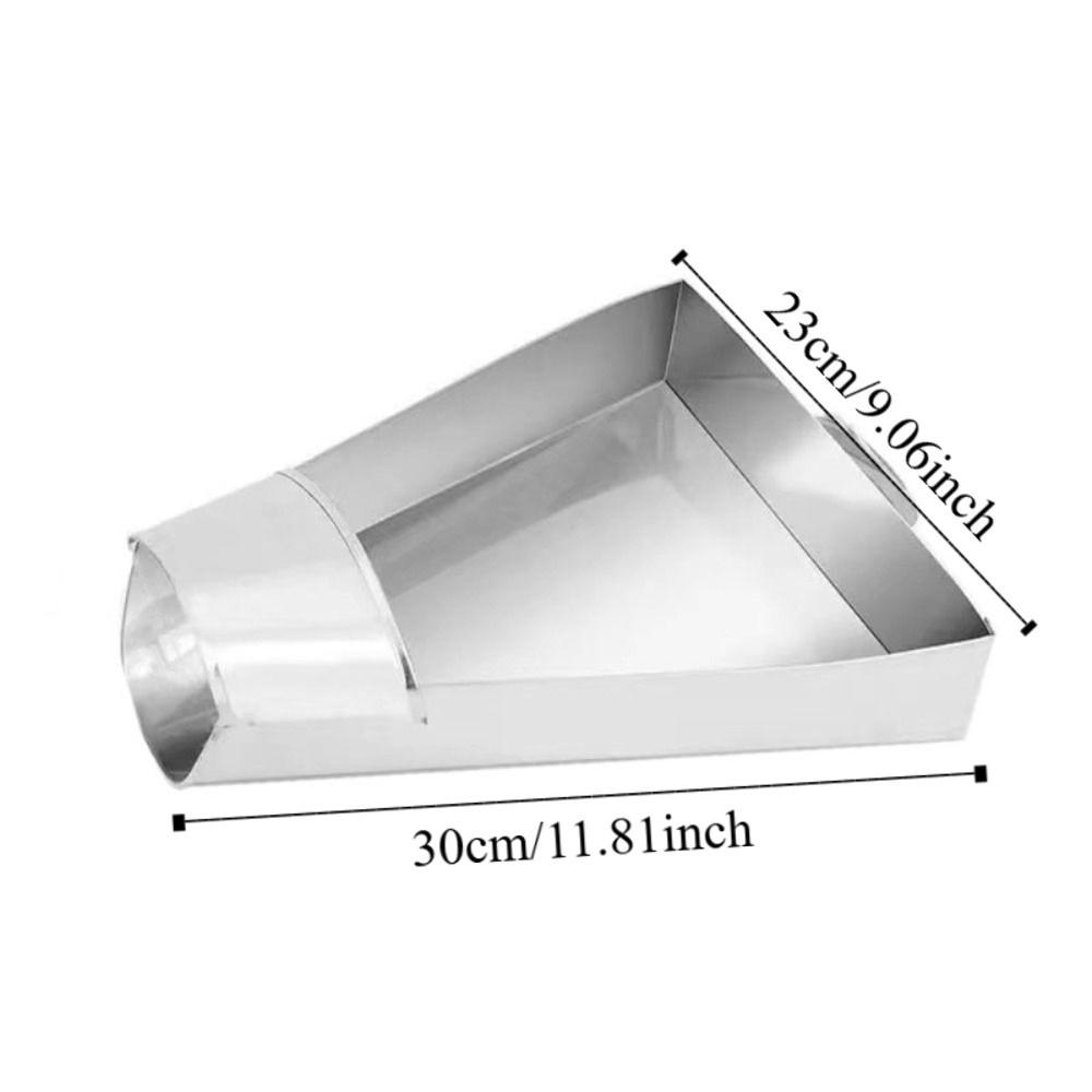 Stainless Steel French Fry Scoop with Handle Food Shovels Funnel Triangle Bucket  Kitchen Utensil