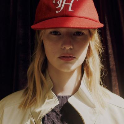 TRAFFIC HARMONY WOOL BLEND TH APPLIQUE LOGO DEEP-FIT 6-PANEL cap_RED