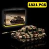 1821 PCS 1944 Jagdtiger Tank Destroyer Building Blocks German Military Panzer Tiger Ausf. B Tank with Soldiers Bricks Toys Gifts