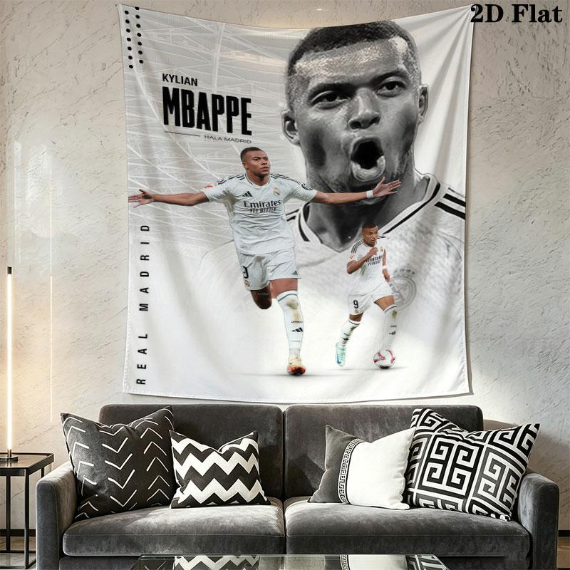 Kylian Mbappé Power  Wall Hanging Printed Fabric Blanket Decorative Tapestries for Bedroom Living Room Home Decor
