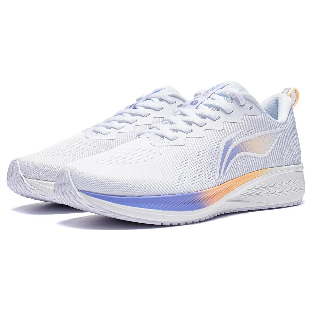 New LiNing Red Hare 6 Cushioning Wear Resistant Low Top Running Shoes Women's White Orange ARMT016-17