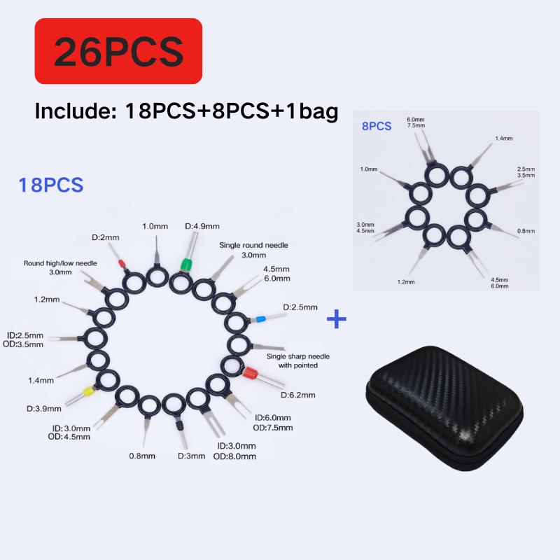 Car Terminal Removal Wire Plug Wire Crimp Connector Extractor Automotive Kit Keys Pins Repair Extraction Mechanical Tools