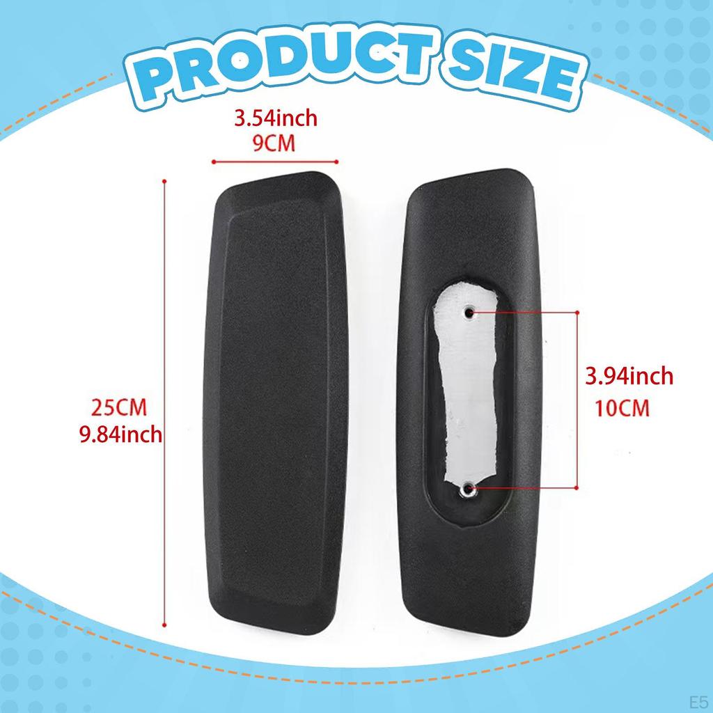 2 Pieces Office Chair Armrest Arm Pads PU Leather Universal Easy Installation Comfortable Replace