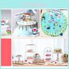 Entzückende Miniatur Tinkerbell Katze Geburtstagsszene Creme Wende Zucker Kuchen Puppen Set