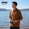 JEEP SPIRIT Men's Waffle Long Sleeve Polo Shirt