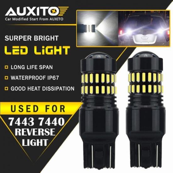 AUXITO 7443 7440 LED 6000K White Reverse Backup Turn Signal Parking Light Bulbs