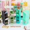 Transparent Frosted Pen Holder: Slanted Storage Box for Makeup Brushes and Lipsticks, Multi-Functional Stationery Organizer