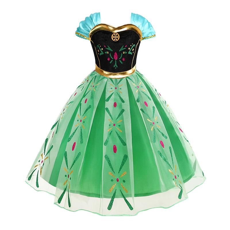 Girls Princess Costume Children Halloween Cosplay Vestidos Birthday Party Carnival DressUp Rapunzel Belle Aurora Disguise