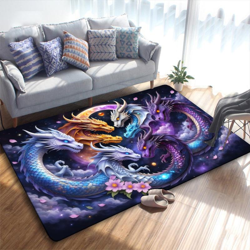 Dragon Carpet Rug for Living Room Bedroom Home Sofa Decoration,Kids play Non-slip Floor Mat