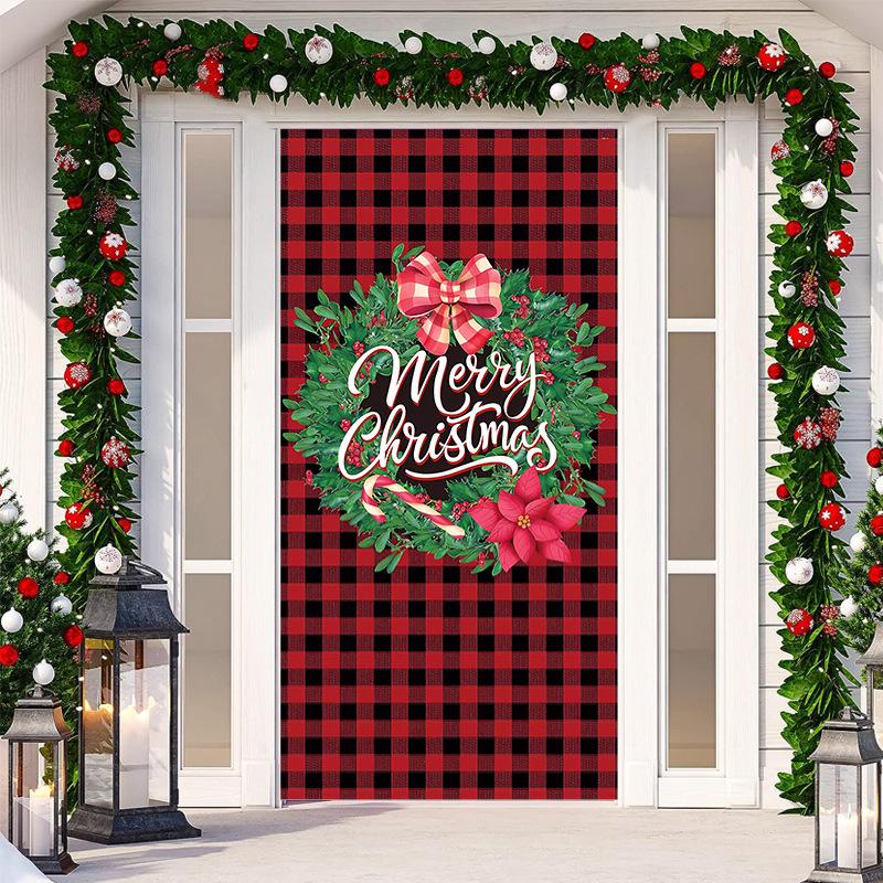 Christmas Door Tapestry: Hanging Cloth Decoration for Festivals & Parties