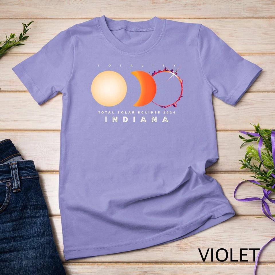 Solar Eclipse 2024 Total Eclipse Indiana America Graphic T-Shirt Unisex T-shirt 10 4XL