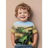 Fed 3D Traktortryk Børnetøj Drenge T-shirt Kortærmet Mode Børne Sommertøj Udendørs Aktive Børnetøj