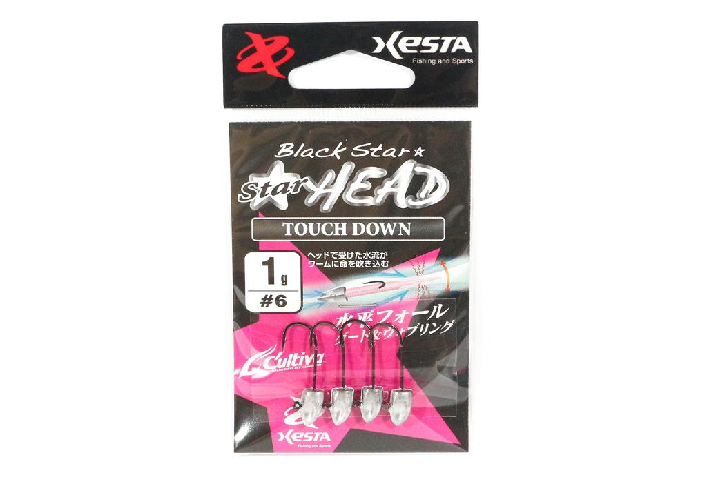 Xesta Jig Head Black Star Head Touch Down 1 grams Hook Size 6 (8361)