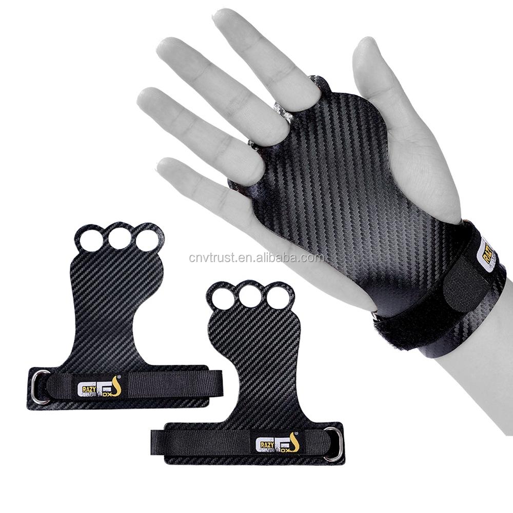 Crazy Foxs 3-Hole Gymnastic Grips for Pull Up,Bodybuilding, Palm Protection,Weight Lifting,Kettlebell,Cross Training, Fitness