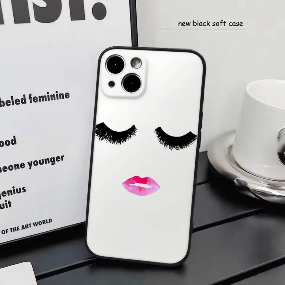 

МАКИЯЖ Духи Помада Макияж Роскошный Защитный Чехол Для IPhone 17 Air 16 15 14 13 12 11 Pro Черный Мягкий Чехол На Телефон iphone 14 Pro Max