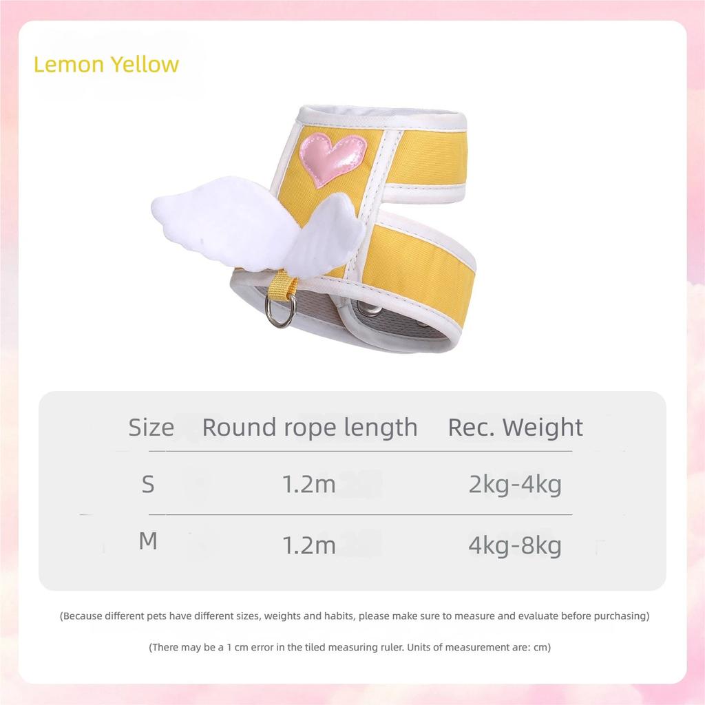 Angel Wings Vest Type Pet Harness Anti Escape Walking Leash For Kitten Small Dogs Adjustable Outdoor Travel Chest Strap Supplies