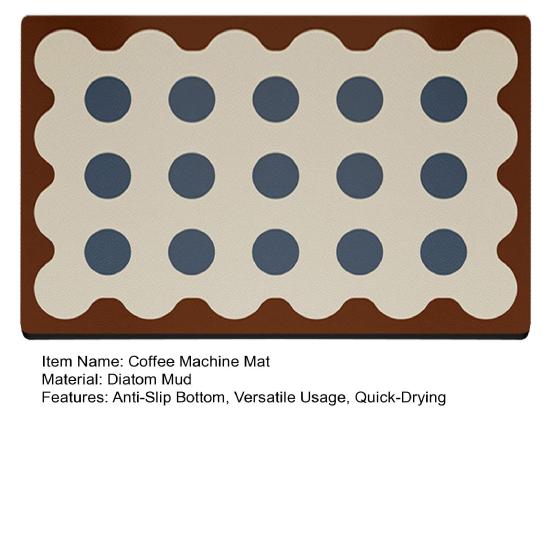 Coffee Machine Mat Absorbent Diatomite Drying Pad Anti-Slip Bottom Quick-Drying Dish Mat Kitchen Countertop Protector