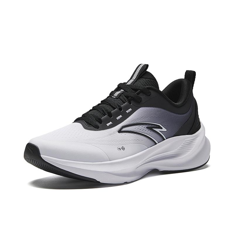 Anta Comfortable Versatile Fabric Shock Absorbing Non-Slip Wear-Resistant Low-Top Running Shoes Men Sneaker White Black 112545507R-3