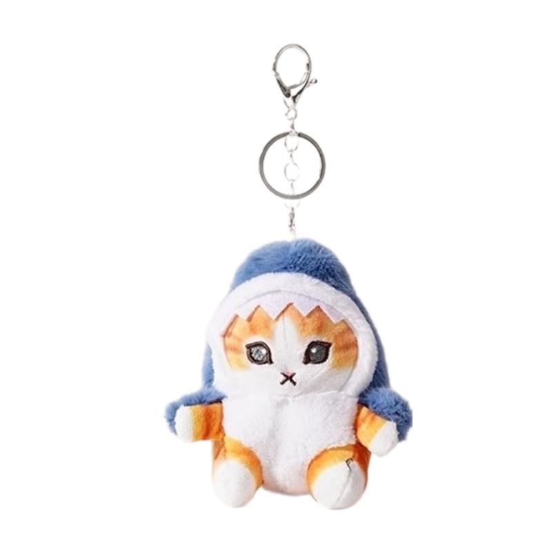 Cartoon Plush Cat Charm Keychains Sweet Cute Pendant Car Keyring Backpack Decoration Fashion Jewelry for Women Girls