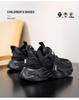 Bobodou Boys' Black Waterproof Leather Sports Shoes - 2025 Autumn Collection