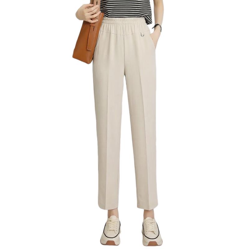 LangSha Women's Summer Loose Straight Cropped Pants