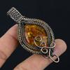 Baltic Amber Pendant, 999 Copper Wire Wrapped Gemstone Jewelry, Handmade Pendant For Mother Day