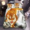 Animal Polyester Duvet Cover Set King Queen Twin Full Size Wild Animals Wolf Lion Fox Tiger 3D Print For Boys Bedding Set