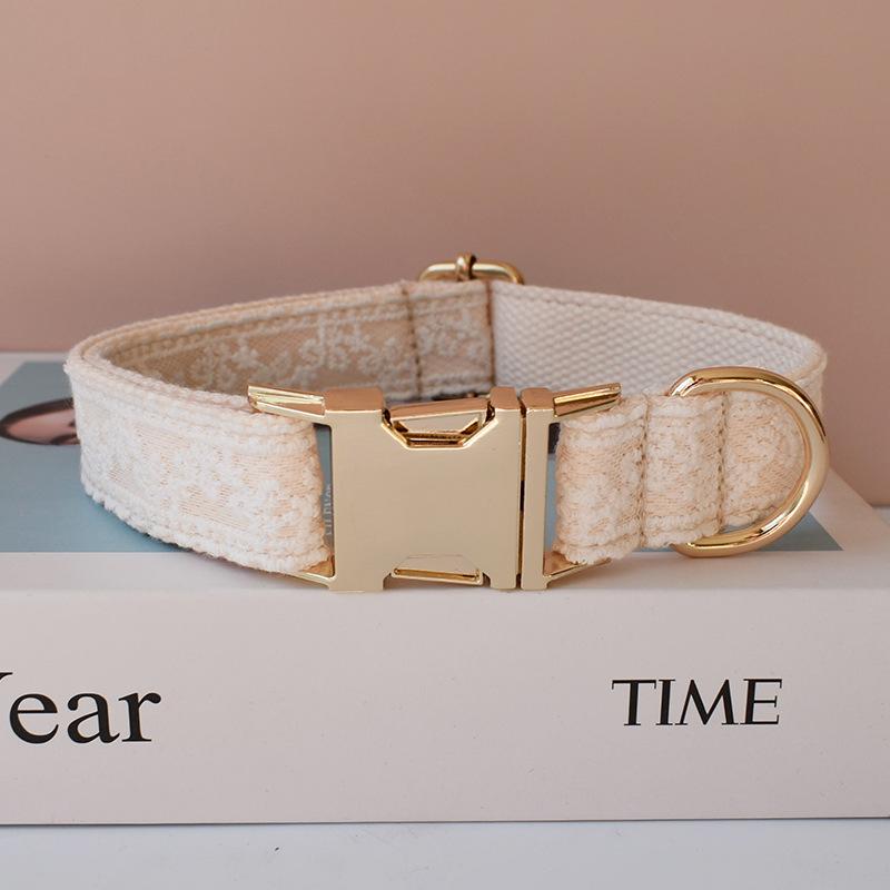 Small flower lace manufacturer pet collar dog chain dog leash