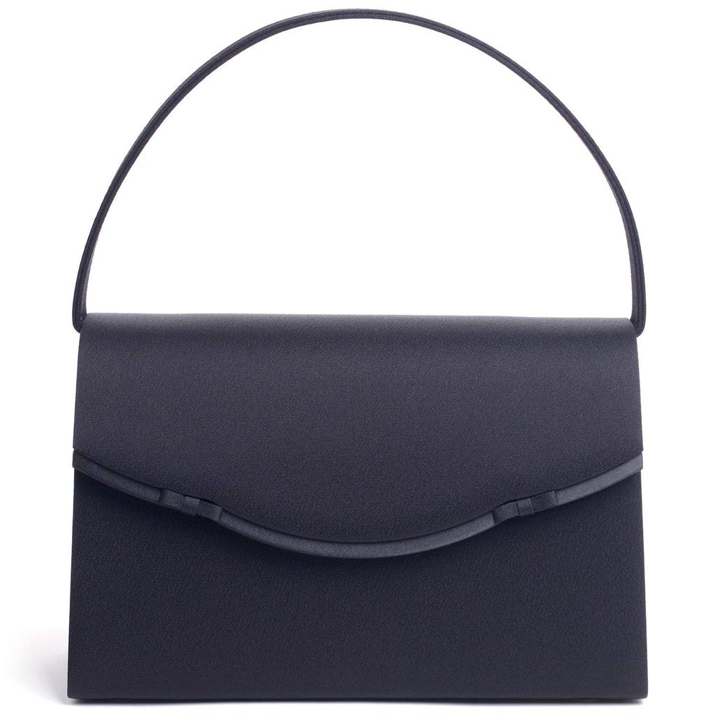 Aurora Black Formal Bag, Made In Japan, Twin Ribbon Design, Water-Repellent, Large, Black, Suitable for Funerals, Wakes, and Entrance Ceremonies (A)