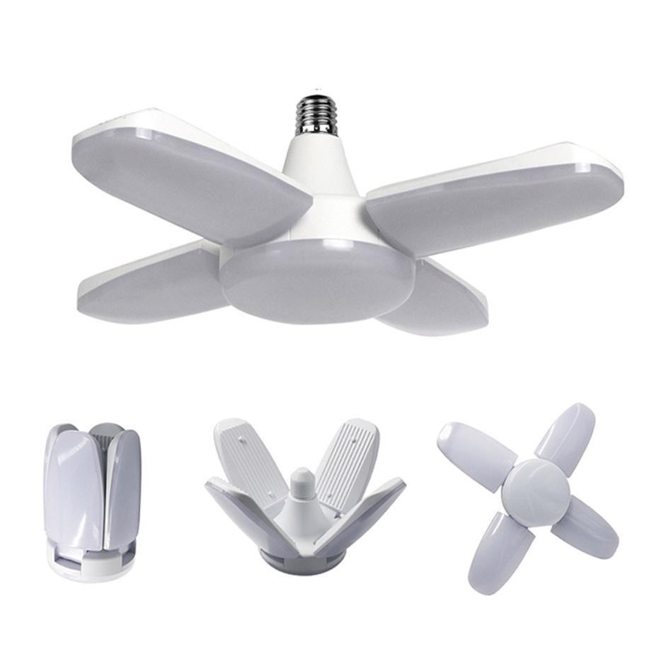 Kısmasız 60W LED Ampul E27 B22 220V SMD2835 Süper Parlak Katlanabilir Fan Kanatlı Işık Ayarlanabilir Açı Depo Garaj için