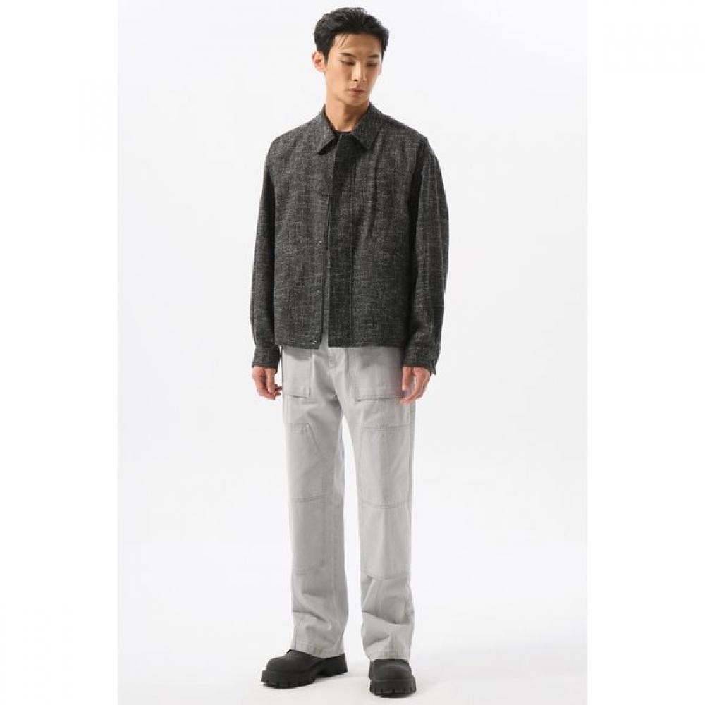 Customellow Black Tweed Blouson Jacket Cwjas25101bkx