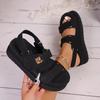 Damen Römische Flache Sandalen Lässige Bequeme Sandalen mit Dicker Sohle Absatzsteigerung Sommerschuhe Zapatos De Mujer
