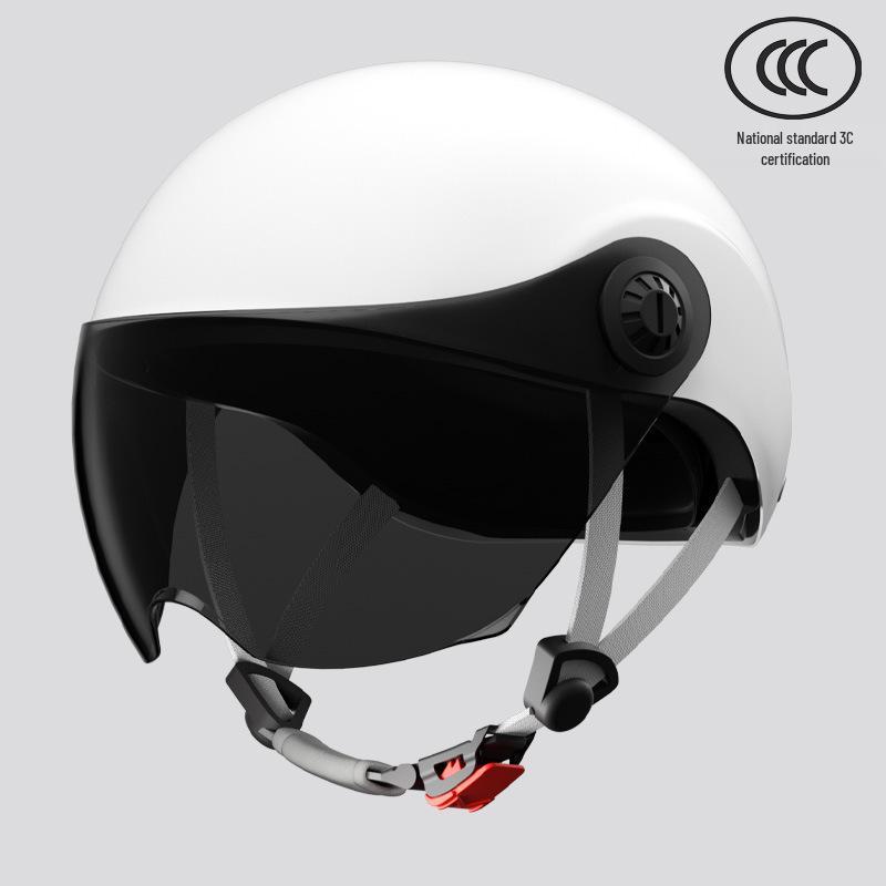GB 3C Certified Unisex Electric Vehicle Helmet - Summer & All-Season Motorcycle Safety Half Helmet