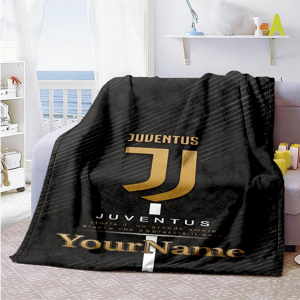 Juventus Customize Text Blanket Gift Personalized Blanket Soft Warm Cozy Suitable for Bedding Livingroom Office Office Chair Four Seasons Multipurpose