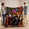 A Vibrant Collage of Fantasy Characters, Mystical Creatures, and Energy Orbs. for All Seasons Blanket Lunch Break Throw Gift